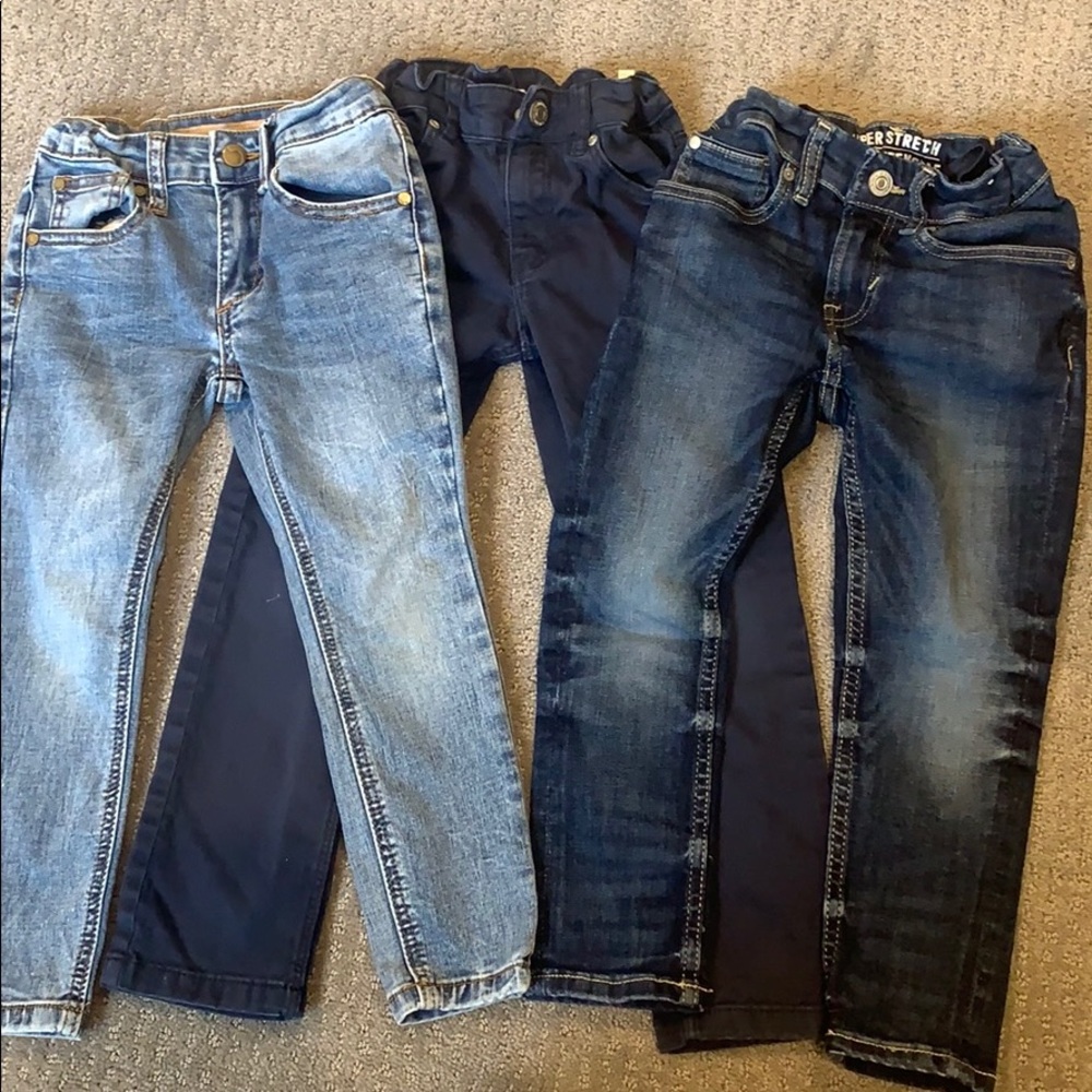 Boyslot: 1 pair of Joe’s and 2 pair of H&M